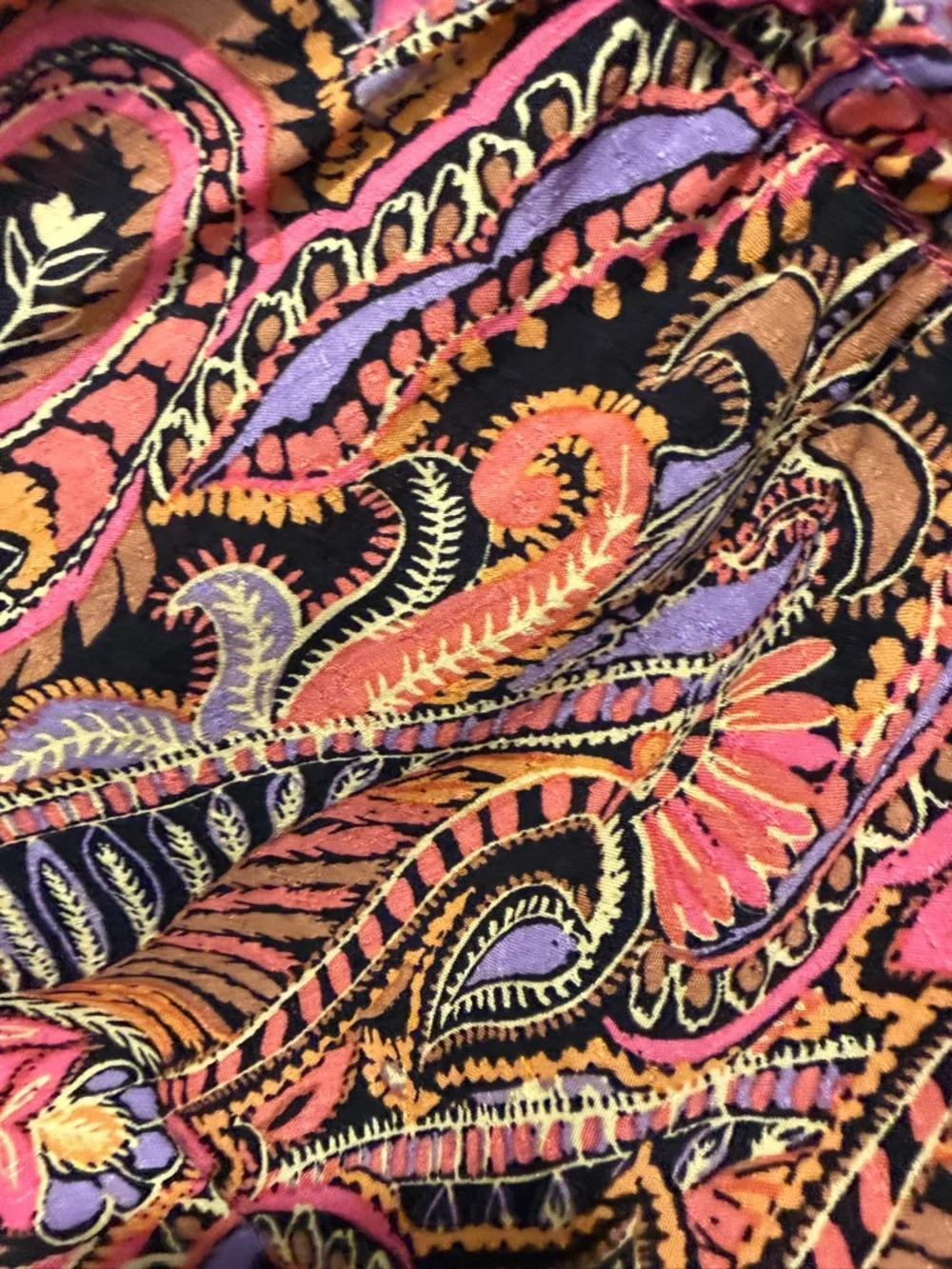 Free People Gemini Patchwork Boho Blouse Paisley & Floral Button-Front Blouse - Picture 11 of 12